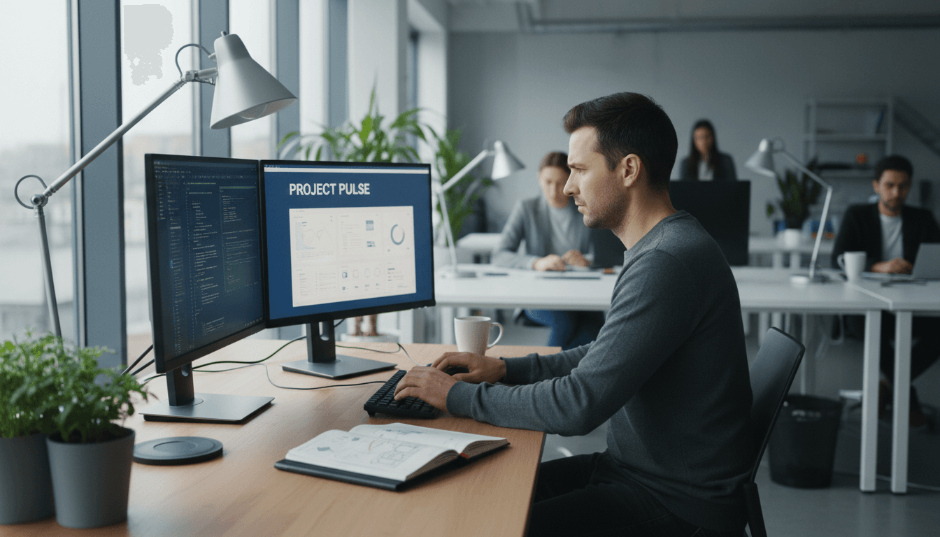Developer working on a secure platform interface with data privacy concepts